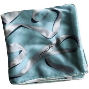 Tiffany & Co. Aqua and White Ribbon Scarf